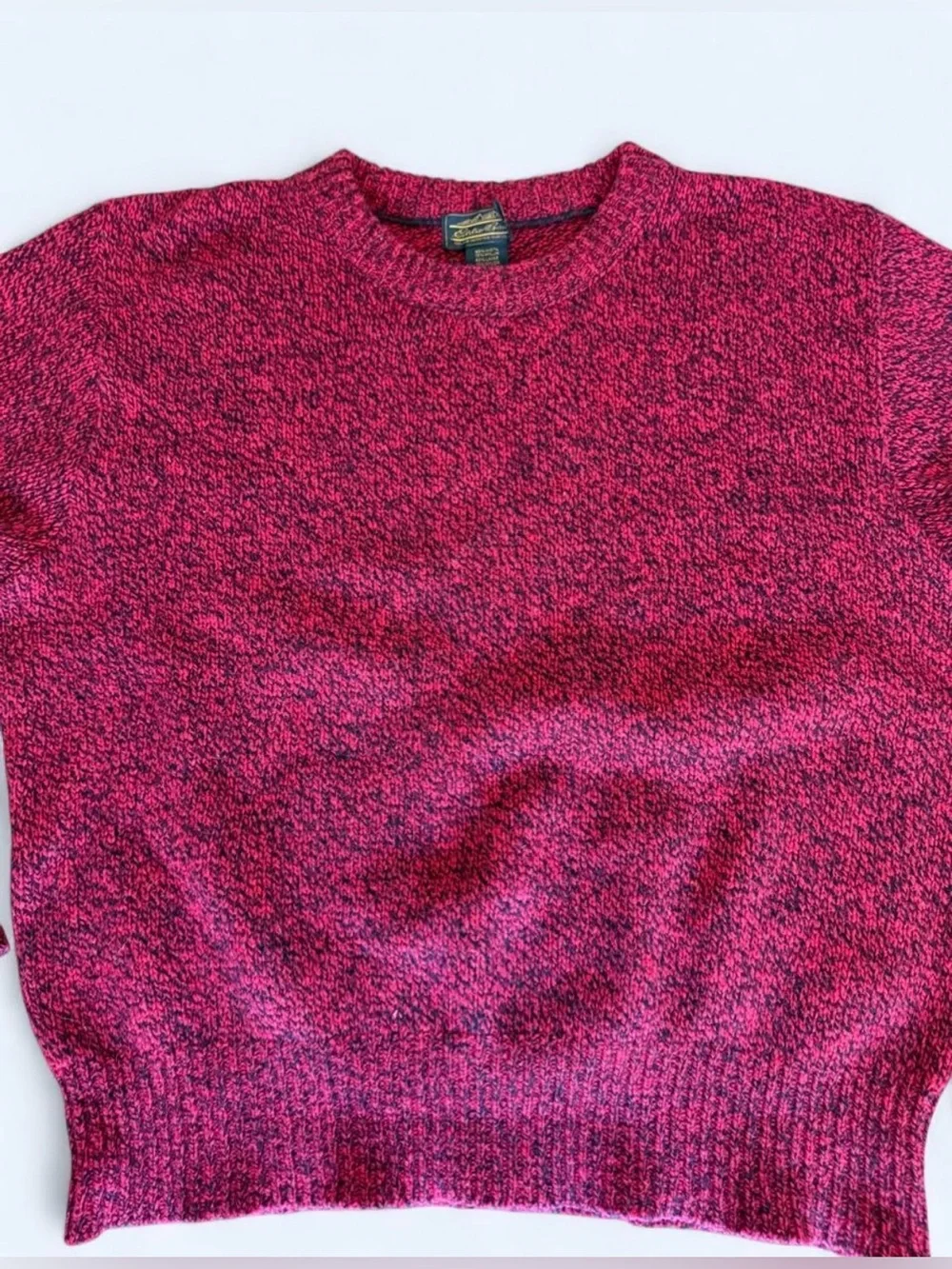 Vintage 1980’s Eddie Bauer Red & Black Wool Knit Sweater Men’s Size Large